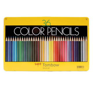 日本蜻蜓（Tombow）彩色铅笔 36色彩色铅套装 油性铅笔 涂色填色铅笔 CB-NQ原装进口