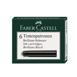 德国辉柏嘉（Faber-castell）墨囊钢笔墨胆一次性墨水胆6支装 黑色185507
