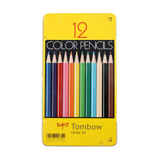 日本蜻蜓（Tombow）彩色铅笔 12色彩色铅套装 油性铅笔 涂色填色铅笔 CB-NQ