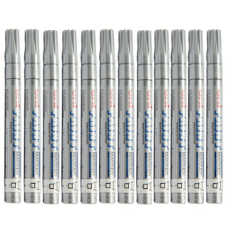uni 三菱铅笔 PX-20 中字油漆笔（银色） 2.2-2.8mm（12支装）（可用于汽车补漆）