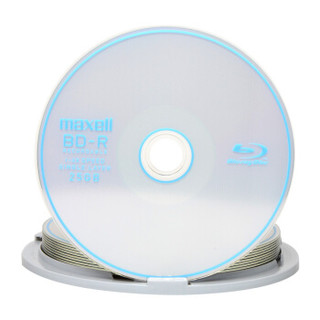 maxell 麦克赛尔 BD-R光盘 刻录光盘 光碟 空白光盘 蓝光碟 4速25G台产 桶装10片