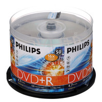 飞利浦（PHILIPS）DVD+R空白光盘/刻录盘 16速4.7G 桶装50片
