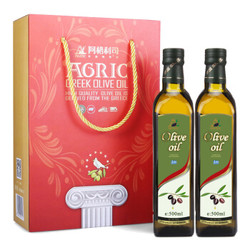 阿格利司希腊原装进口橄榄油500ml*2瓶食用油礼盒装 *2件