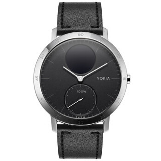 NOKIA 诺基亚 Steel/Steel HR 快拆皮质表带 40mm 黑色