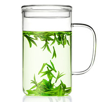 雅集 玻璃杯 带盖带手柄