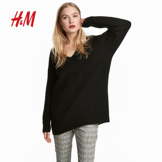 H&M HM0580482 长袖针织套衫 (黑色、S)