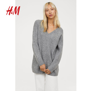 H&M HM0580482 长袖针织套衫 (浅灰色、L)