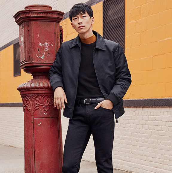 uniqlo 优衣库 411026 男士飞行员夹克 (黑色,180)