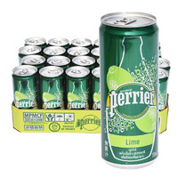 移动端：Perrier 巴黎水 气泡矿泉水 纤体罐装 330ml*24罐 青柠味