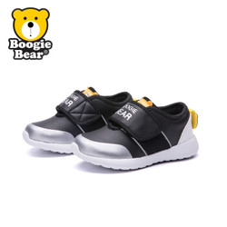 Boogie Bear童鞋儿童运动鞋男童跑步鞋2017秋季新款女童休闲鞋韩版 BB173S0301 黑色 32