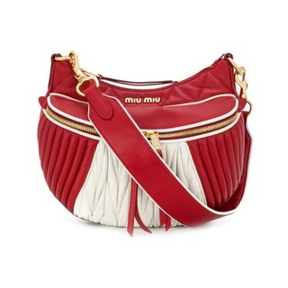 MIU MIU Red White Quilted 绗缝单肩包