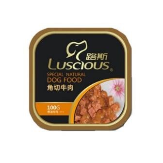 luscious 路斯 角切牛肉全犬种罐头零食100g*6