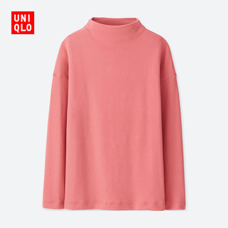  UNIQLO 优衣库 408755 女士高领T恤 (桃红色、L)
