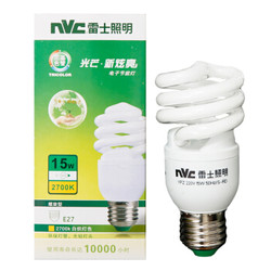 NVC Lighting 雷士照明 NVC）节能灯 E27大口螺旋15W2700K 白炽灯色（黄光）