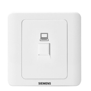 SIEMENS 西门子 开关插座 超五类电脑网络面板插座 86型暗装面板 远景雅白色