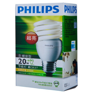 PHILIPS 飞利浦 全螺旋节能灯 E27大口 2700K 20W