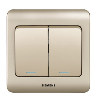 西门子(SIEMENS)开关插座 远景系列 双开单控 带荧光开关面板 (金棕色)5TA01151CC133