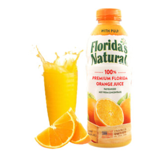 佛罗瑞达 NFC果汁 100%鲜榨橙汁含果肉 1L *8件