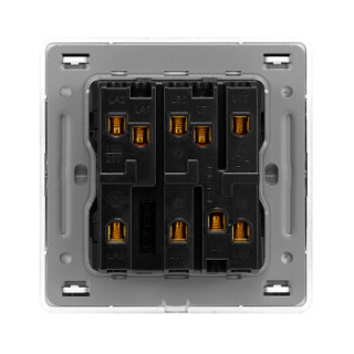 德力西(delixi)开关插座面板 三联三开双控开关 拉丝香槟金