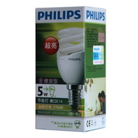 PHILIPS 飞利浦 全螺旋节能灯 E14小口 2700K 5W*4支