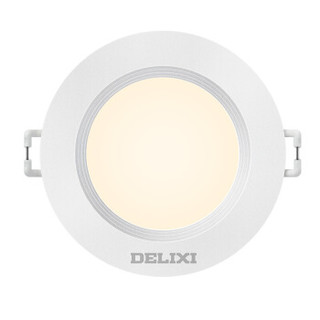 德力西 DELIXI LED筒灯 全塑雅白 3W暖白光 开孔7-8公分