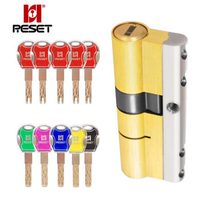 锐赛特（RESET）RST-150七彩十把钥匙装两套钥匙组合使用全铜双面C级锁芯 防技开防暴力超C级防盗门锁芯90MM 32.5+57.5