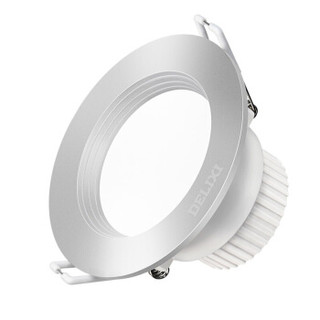 德力西 DELIXI LED筒灯 全塑银色 3W冷白光 开孔7-8公分