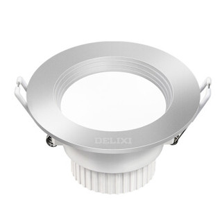 德力西 DELIXI LED筒灯 全塑银色 3W冷白光 开孔7-8公分