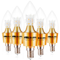 -lighting 雷士照明 NVC Lighting  Lighting照明 LED尖泡 E14小口 黄光金色 5W*5支