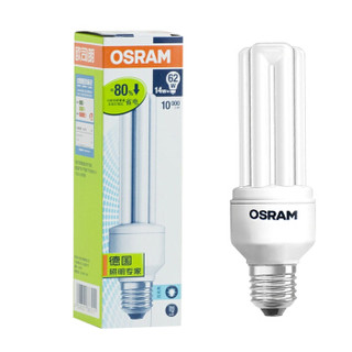 OSRAM 欧司朗 6500K 标准型节能灯 E27大口 2700K 14W*2支