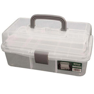 老A(LAOA)12.5英寸英透明白色塑料箱子 三层五金工具箱收纳箱 LA111903