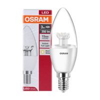 OSRAM 欧司朗 LED透明烛泡 E14 暖白色 3W