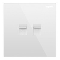 legrand 罗格朗 开关插座面板 仕典玉兰白无边框大面板电话电脑(超五类)插座