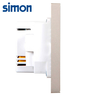 西蒙(SIMON) 开关插座面板 E6系列 五孔带双USB插座 86型面板 香槟金色 72E724-46