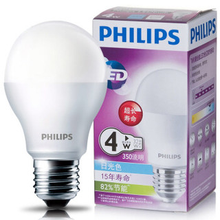 PHILIPS 飞利浦 LED球泡 E27大口 日光色 4W