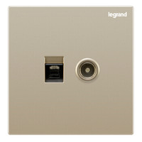 legrand 罗格朗 开关插座面板 仕典米兰金无边框大面板电脑（超五类）电视插座