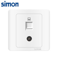西蒙(SIMON) 开关插座面板 C3系列 电视电脑插座 86型面板 雪山白色 C35302
