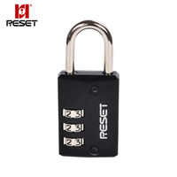 锐赛特3把组合装（RESET）RST-003 烤黑漆密码挂锁旅行箱包锁门锁健身房锁背包锁抽屉密码商务锁