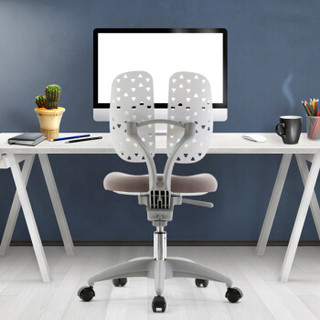 西昊/SIHOO 人体工学电脑椅子 办公椅 双背椅 小空间转椅 白色M20-007