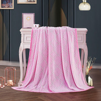 安睡宝（SOMERELLE） 毛毯子法兰绒盖毯佐伊粉150*200cm双人办公室午睡毯子