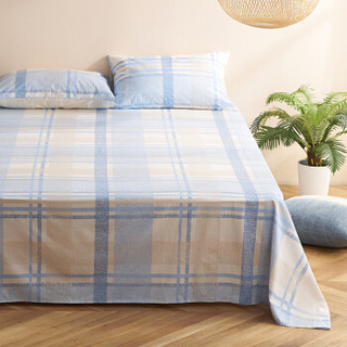大朴（DAPU）床单家纺 精梳纯棉斜纹印花床单 大双人被单 单件 蓝色畅想 1.8米床 230*270cm