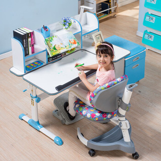 生活诚品 台湾原装 儿童书桌 儿童学习桌椅套装学生写字桌 ME509B+AU602 蓝色