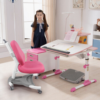 生活诚品台湾品牌儿童书桌儿童学习桌椅套装可升降书桌学生写字桌 MC303PF (配304)粉色