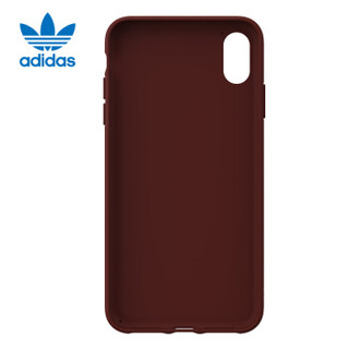 adidas苹果iPhone Xs Max 6.5英寸 时尚防摔防滑手机壳保护套 三叶草经典系列-葡萄酒红 *3件