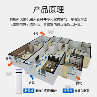 皓庭（HOOTIM）呼吸宝新风系统空气净化器百搭 窗式除甲醛排风通风出风器 换气扇 智能型呼吸宝