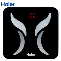 海尔（Haier）智能体脂秤 电子秤 健康脂肪秤 家用精准体重秤 蓝牙APP LED显示 Q1 （黑色）