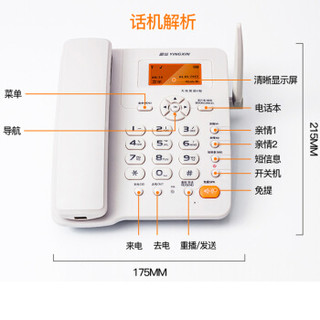 盈信（YINGXIN）插卡电话机 移动固话 家用办公座机 中文菜单 快捷拨号 Ⅲ型GSM移动版白色