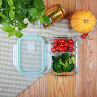 iCook 玻璃分隔饭盒 700m l送保温包+小麦秸秆餐具