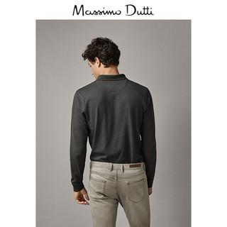 Massimo Dutti 00730154501 男士撞色滚边长袖polo衫