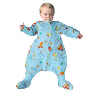 米乐鱼婴儿睡袋抱被儿童宝宝分腿睡袋春秋款防踢被小火龙110*64cm